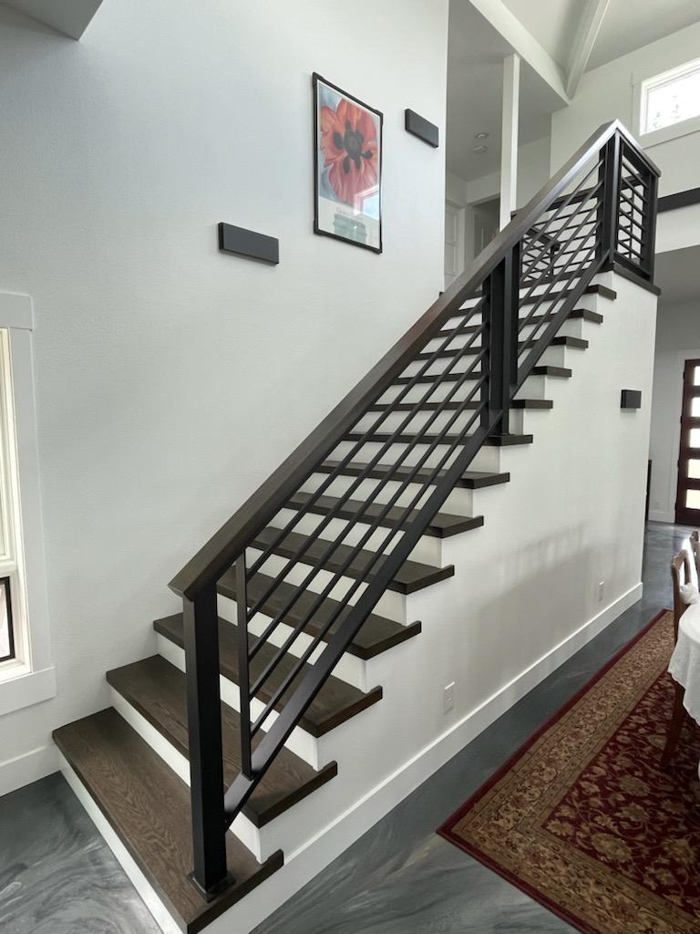 Beautiful custom stairway with fresh paint